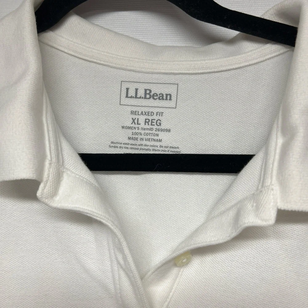 L.L. Bean Classic Cream Polo Shirt - Picture 2 of 4